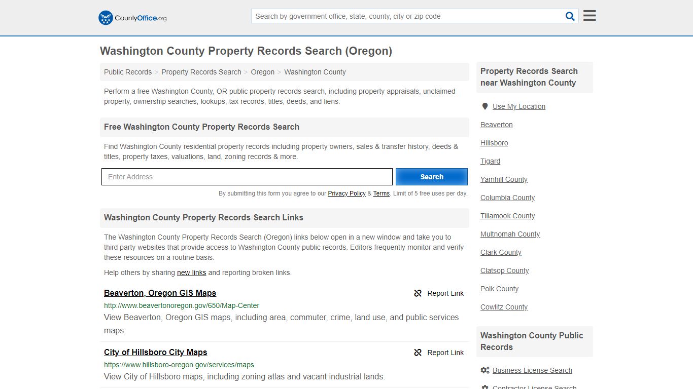 Washington County Property Records Search (Oregon) - County Office