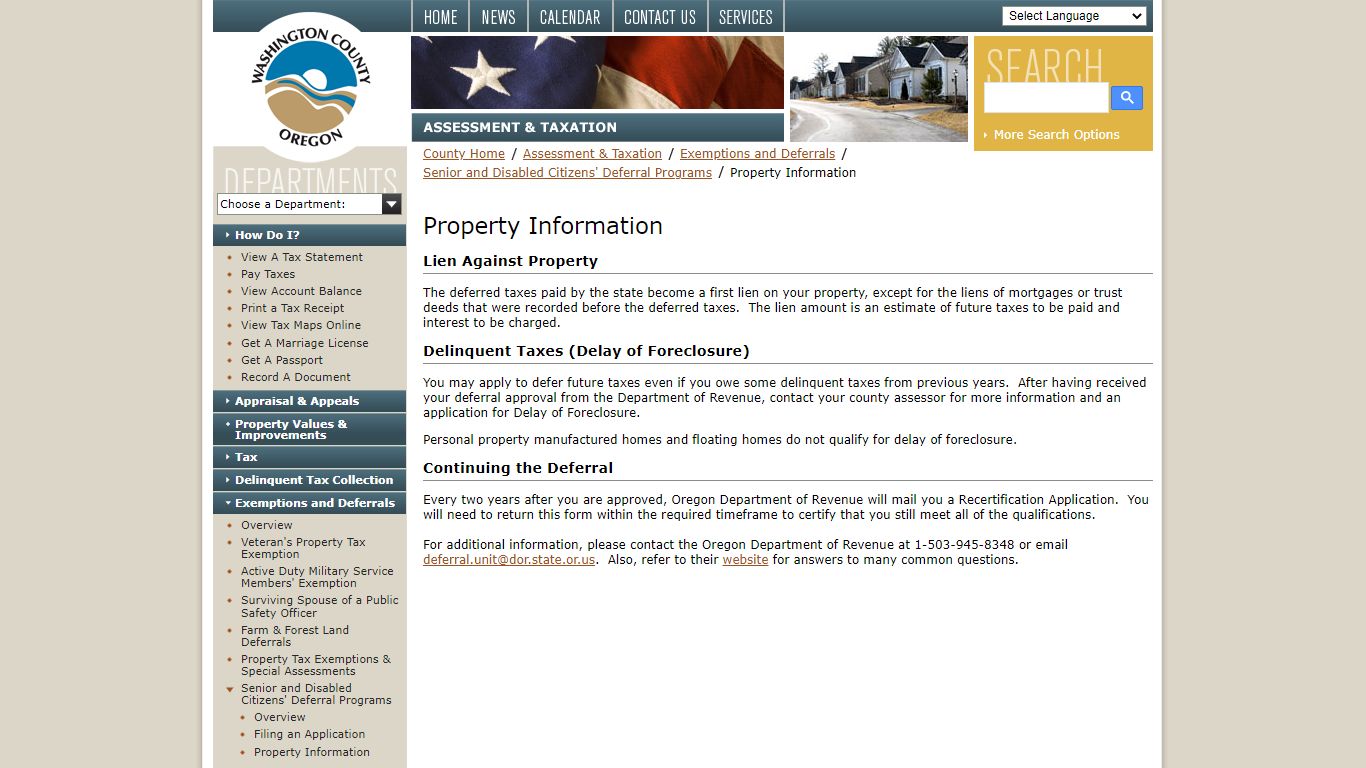 Property Information - Washington County, Oregon